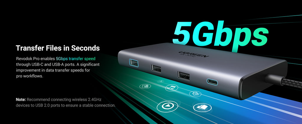 UGREEN Revodok Pro 210 Docking Station 10 in 1 USB C Dock Dual HDMI 4K@60Hz Single 8K@30Hz 100W PD 5Gbps USB C and USB A Data Ports Gigabit Ethernet, SD/TF Card Reader USB Hub Compatible for HP, Dell