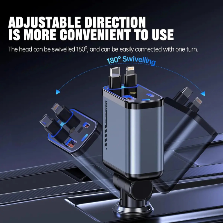 120W Retractable Car Charger with Starlight