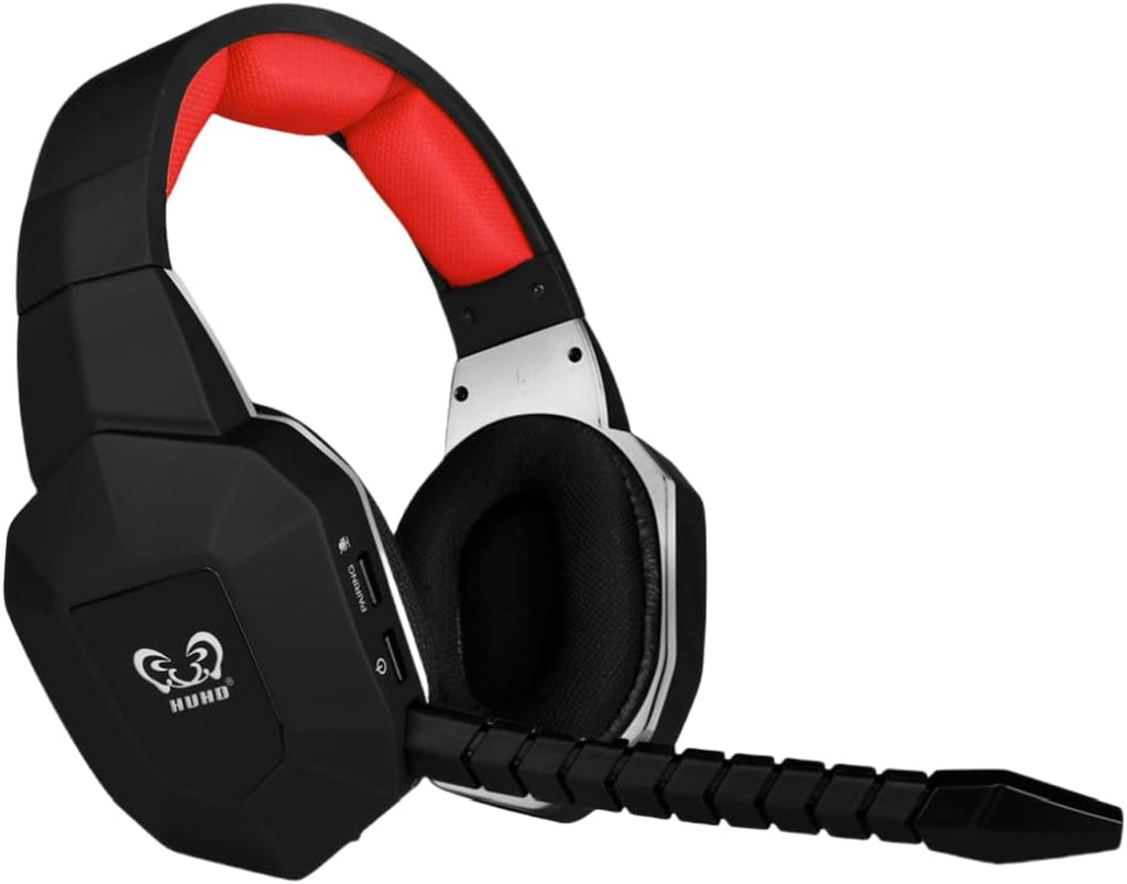 HUHD Wireless Gaming Headset for PS5 PS4 Nintendo Switch PC Laptop, Wireless Headset Over Ear 2.4GHz USB Connection Gaming Headphone with 7.1 Surround Sound & Detachable Microphone