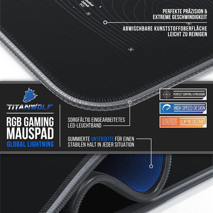 Titanwolf - XXXL RGB Gaming Mouse Mat